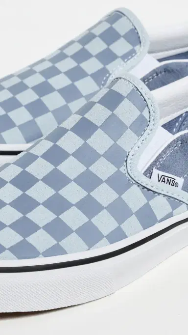 Vans Classic Slip On Sneakers Checkerboard Light Blue | Thumbnail 6 Vans Classic Slip On Sneakers Checkerboard Light Blue | Thumbnail 6