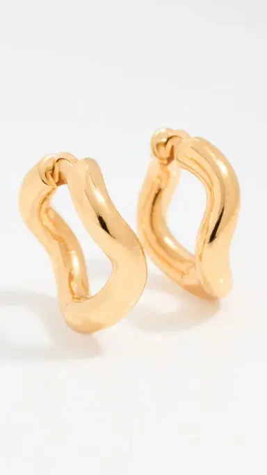 CHARLOTTE CHESNAIS Wave Hoop Earrings Gold One Size | Thumbnail 2 CHARLOTTE CHESNAIS Wave Hoop Earrings Gold One Size | Thumbnail 2
