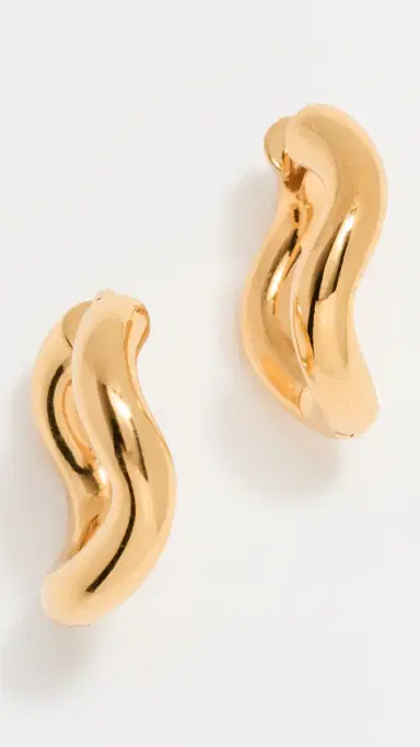 CHARLOTTE CHESNAIS Wave Hoop Earrings Gold One Size | Thumbnail 4 CHARLOTTE CHESNAIS Wave Hoop Earrings Gold One Size | Thumbnail 4