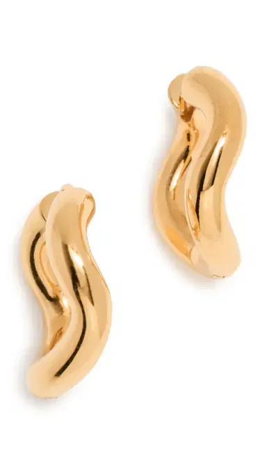 CHARLOTTE CHESNAIS Wave Hoop Earrings Gold One Size | Thumbnail 6 CHARLOTTE CHESNAIS Wave Hoop Earrings Gold One Size | Thumbnail 6