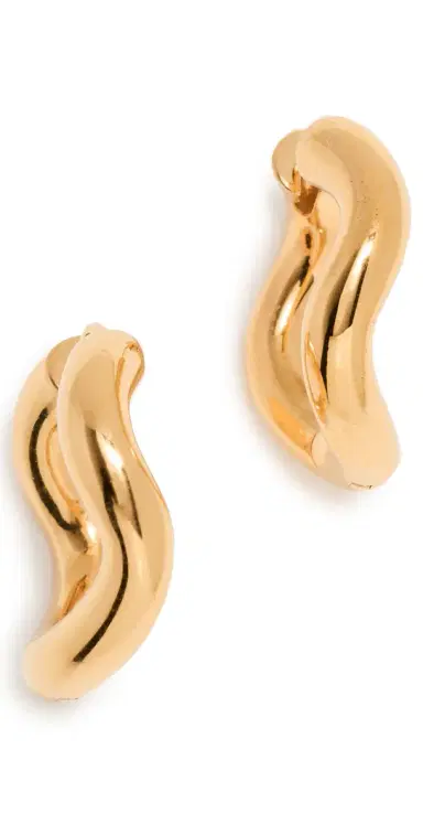 CHARLOTTE CHESNAIS Wave Hoop Earrings Gold One Size | Thumbnail 1 CHARLOTTE CHESNAIS Wave Hoop Earrings Gold One Size | Thumbnail 1