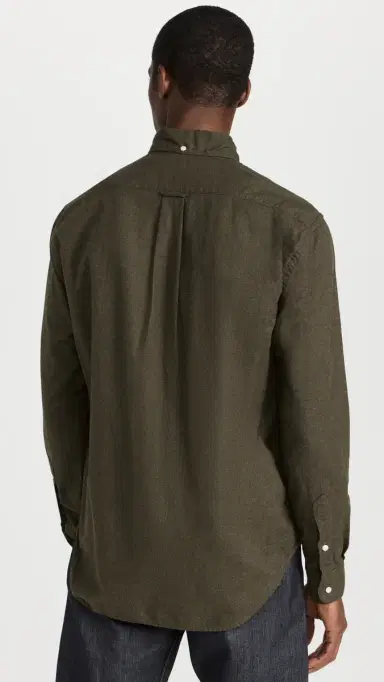 Gitman Vintage Classic Cotton Flannel Shirt Olive | Thumbnail 3 Gitman Vintage Classic Cotton Flannel Shirt Olive | Thumbnail 3