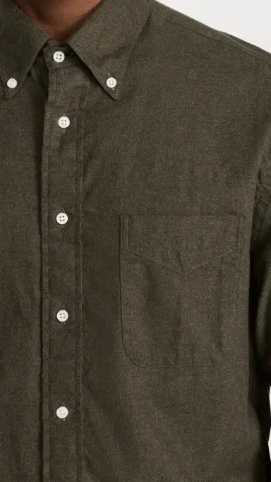 Gitman Vintage Classic Cotton Flannel Shirt Olive | Thumbnail 6 Gitman Vintage Classic Cotton Flannel Shirt Olive | Thumbnail 6