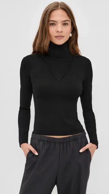 LE BOP Trompe L'oeil Layered Turtleneck Black | Thumbnail 2 LE BOP Trompe L'oeil Layered Turtleneck Black | Thumbnail 2