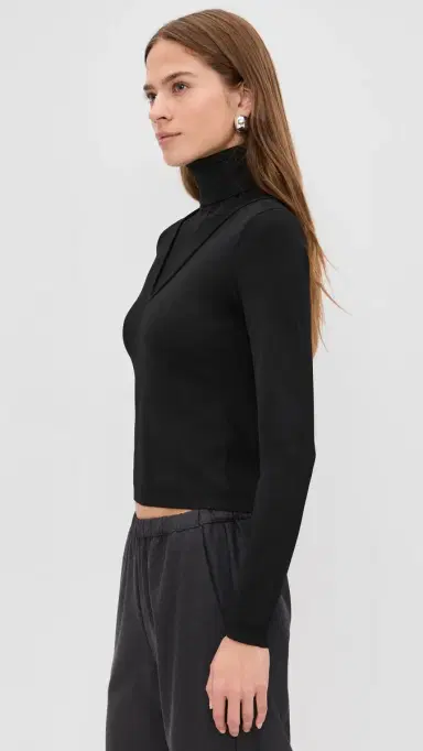 LE BOP Trompe L'oeil Layered Turtleneck Black | Thumbnail 4 LE BOP Trompe L'oeil Layered Turtleneck Black | Thumbnail 4