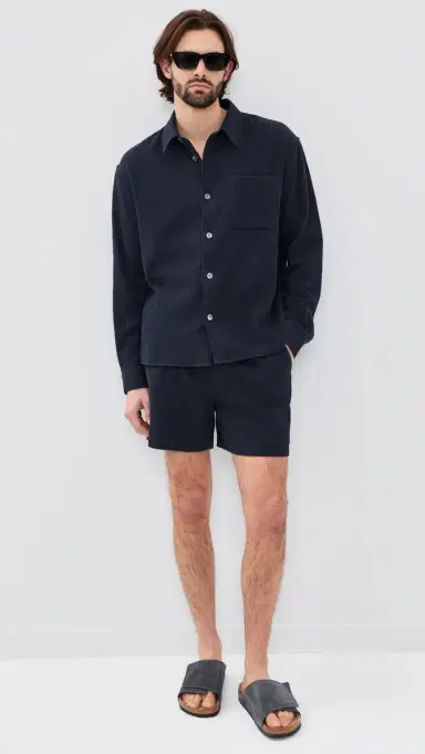 FRAME Open Weave Long Sleeve Shirt Dark Navy | Thumbnail 5 FRAME Open Weave Long Sleeve Shirt Dark Navy | Thumbnail 5