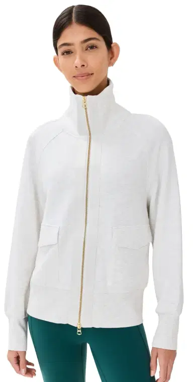 Varley Roxbury Zip Through Sweatshirt Marl | Thumbnail 1 Varley Roxbury Zip Through Sweatshirt Marl | Thumbnail 1