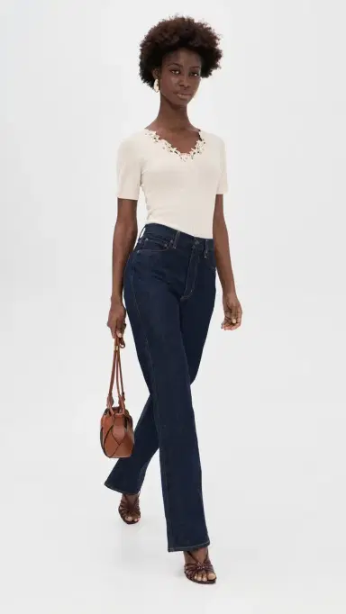 Ulla Johnson Celeste Short Sleeve Knit Top with Lace Pearled | Thumbnail 5 Ulla Johnson Celeste Short Sleeve Knit Top with Lace Pearled | Thumbnail 5