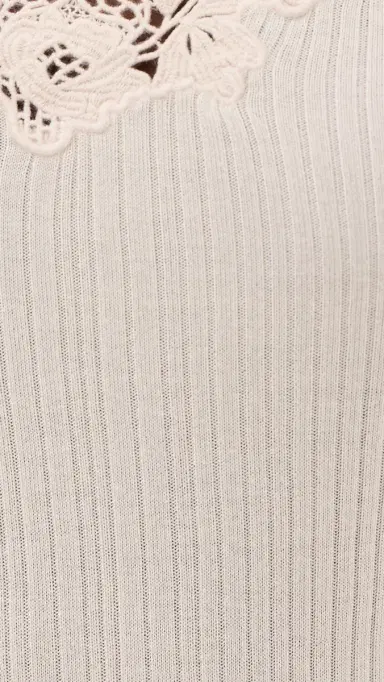 Ulla Johnson Celeste Short Sleeve Knit Top with Lace Pearled | Thumbnail 6 Ulla Johnson Celeste Short Sleeve Knit Top with Lace Pearled | Thumbnail 6