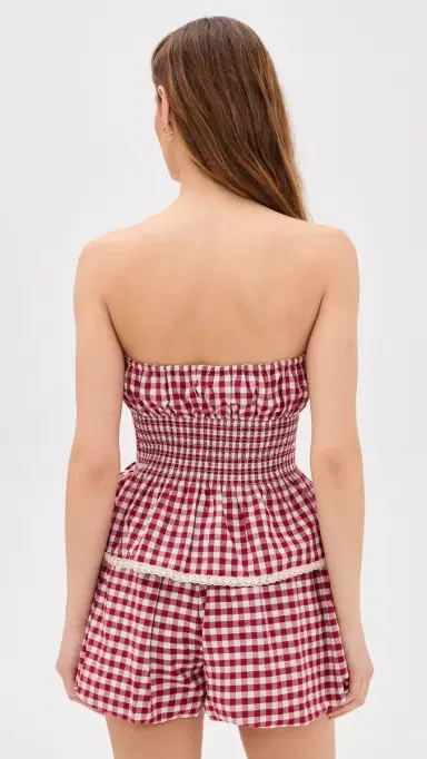 MAUDE CLUB Flora Top Berry Gingham | Thumbnail 3 MAUDE CLUB Flora Top Berry Gingham | Thumbnail 3