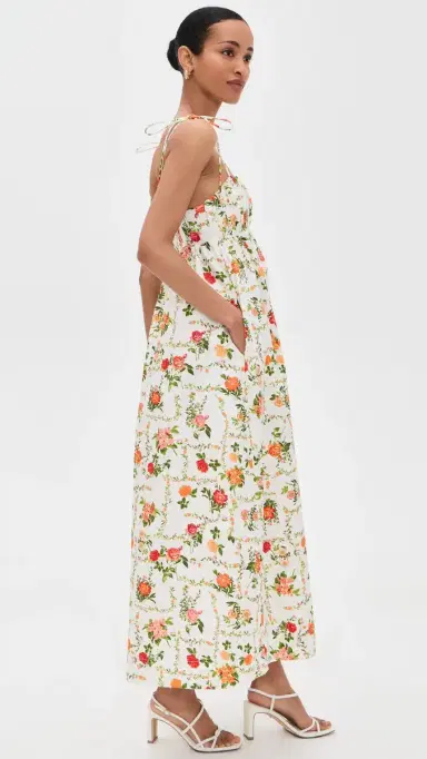 Line & Dot Anisa Maxi Dress White Multi | Thumbnail 4 Line & Dot Anisa Maxi Dress White Multi | Thumbnail 4