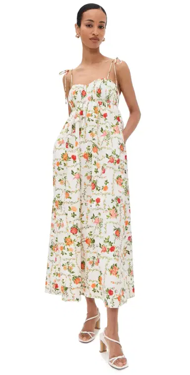 Line & Dot Anisa Maxi Dress White Multi | Thumbnail 1 Line & Dot Anisa Maxi Dress White Multi | Thumbnail 1