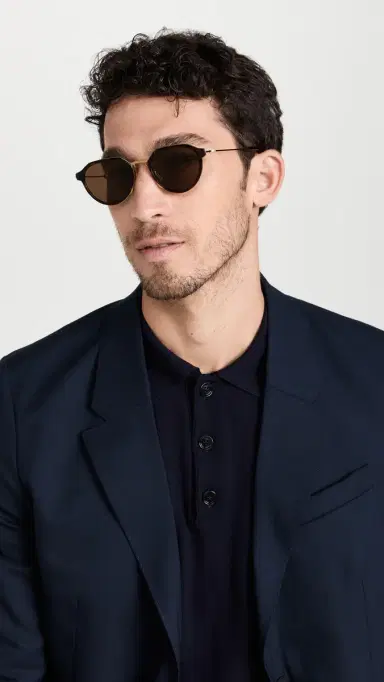 Bottega Veneta Thin Triangle Oval Sunglasses | Thumbnail 4 Bottega Veneta Thin Triangle Oval Sunglasses | Thumbnail 4