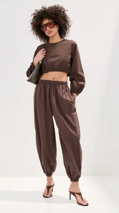 LE BOP Lillian Cropped Blouse Brown | Thumbnail 5 LE BOP Lillian Cropped Blouse Brown | Thumbnail 5