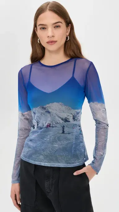 Never Fully Dressed Ski Slopes Mesh Top Blue | Thumbnail 2 Never Fully Dressed Ski Slopes Mesh Top Blue | Thumbnail 2