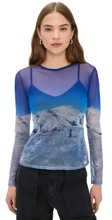 Never Fully Dressed Ski Slopes Mesh Top Blue | Thumbnail 1 Never Fully Dressed Ski Slopes Mesh Top Blue | Thumbnail 1