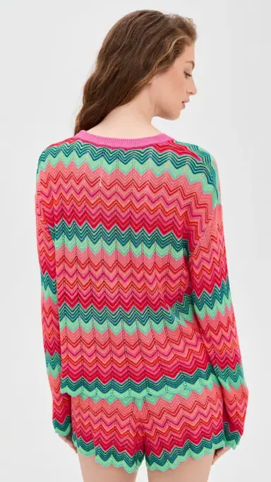 Beach Riot Beach Sweater trawberry Ice Chevron | Thumbnail 3 Beach Riot Beach Sweater trawberry Ice Chevron | Thumbnail 3