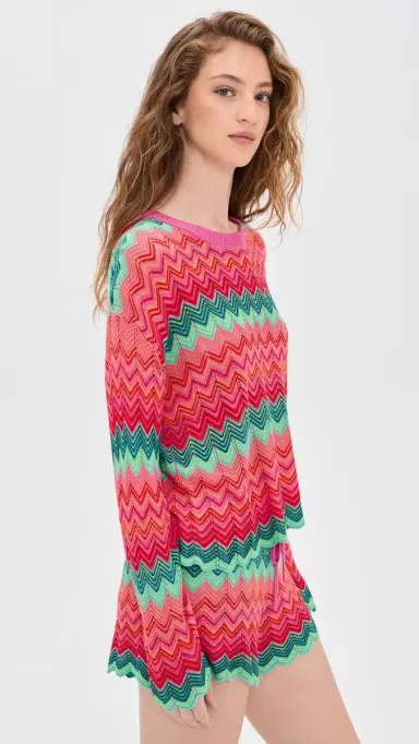 Beach Riot Beach Sweater trawberry Ice Chevron | Thumbnail 4 Beach Riot Beach Sweater trawberry Ice Chevron | Thumbnail 4