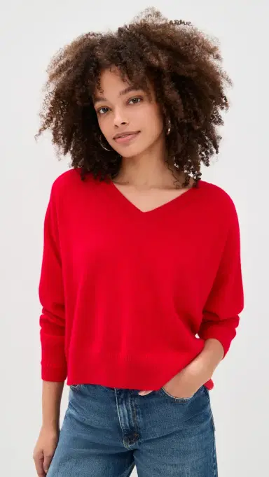 Tanya Taylor Audrey Cashmere V Neck weater carlet | Thumbnail 2 Tanya Taylor Audrey Cashmere V Neck weater carlet | Thumbnail 2
