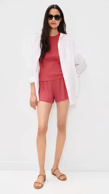 DONNI. DONNI. The Pointelle Tap Shorts Raspberry L | Thumbnail 5 DONNI. DONNI. The Pointelle Tap Shorts Raspberry L | Thumbnail 5