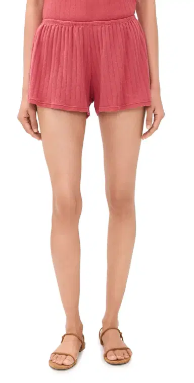 DONNI. DONNI. The Pointelle Tap Shorts Raspberry L | Thumbnail 1 DONNI. DONNI. The Pointelle Tap Shorts Raspberry L | Thumbnail 1