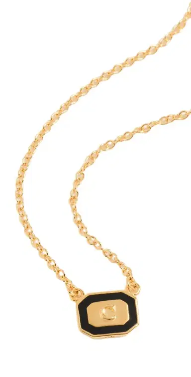 Gwen Beloti Initial Gold Block Pendant Necklace C | Thumbnail 1 Gwen Beloti Initial Gold Block Pendant Necklace C | Thumbnail 1