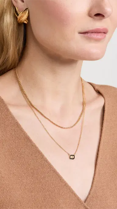 Gwen Beloti Initial Gold Block Pendant Necklace A | Thumbnail 3 Gwen Beloti Initial Gold Block Pendant Necklace A | Thumbnail 3