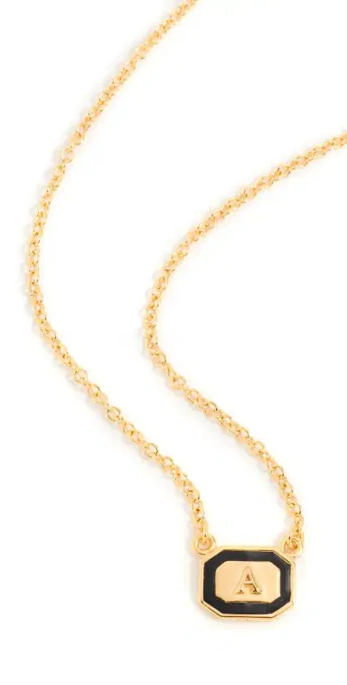 Gwen Beloti Initial Gold Block Pendant Necklace A | Thumbnail 1 Gwen Beloti Initial Gold Block Pendant Necklace A | Thumbnail 1