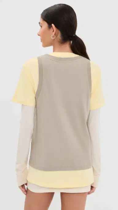 WARDROBE.NYC WARDROBE. NYC ayered Tee Mini Dress Pearl/emon/Taupe | Thumbnail 3 WARDROBE.NYC WARDROBE. NYC ayered Tee Mini Dress Pearl/emon/Taupe | Thumbnail 3