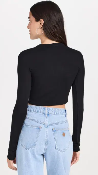 Cotton Citizen Verona Crop Shirt Jet Black | Thumbnail 3 Cotton Citizen Verona Crop Shirt Jet Black | Thumbnail 3