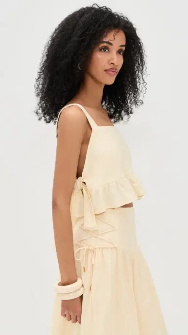 Dress To Tiered Crop Top Beige Shell | Thumbnail 4 Dress To Tiered Crop Top Beige Shell | Thumbnail 4