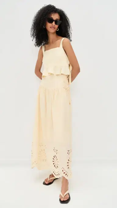 Dress To Tiered Crop Top Beige Shell | Thumbnail 5 Dress To Tiered Crop Top Beige Shell | Thumbnail 5