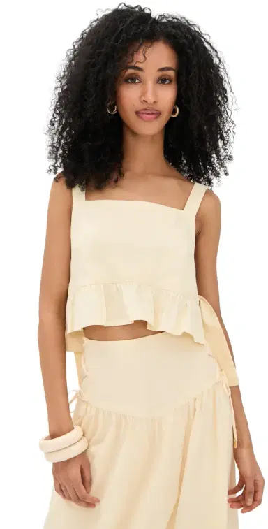 Dress To Tiered Crop Top Beige Shell | Thumbnail 1 Dress To Tiered Crop Top Beige Shell | Thumbnail 1