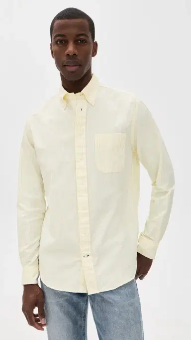 Gitman Vintage Striped Spring Oxford Shirt Yellow Stripe M | Thumbnail 2 Gitman Vintage Striped Spring Oxford Shirt Yellow Stripe M | Thumbnail 2