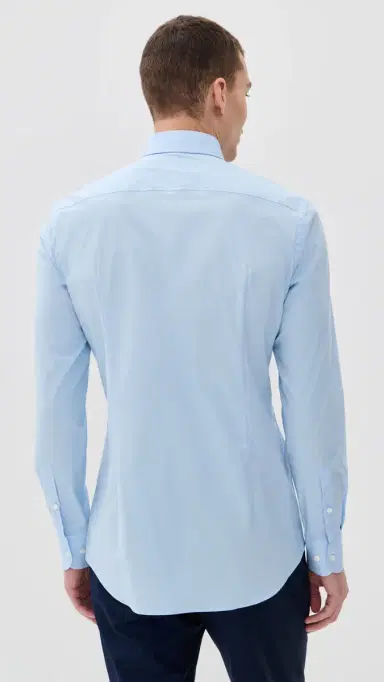 BOSS Slim Fit Easy Iron Cotton Poplin Dress Shirt Light Pastel Blue 18 | Thumbnail 3 BOSS Slim Fit Easy Iron Cotton Poplin Dress Shirt Light Pastel Blue 18 | Thumbnail 3