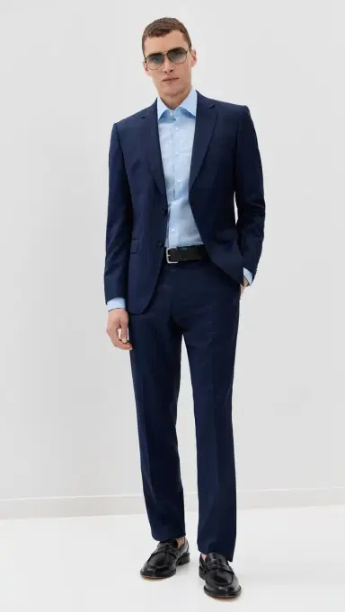 BOSS Slim Fit Easy Iron Cotton Poplin Dress Shirt Light Pastel Blue 18 | Thumbnail 5 BOSS Slim Fit Easy Iron Cotton Poplin Dress Shirt Light Pastel Blue 18 | Thumbnail 5
