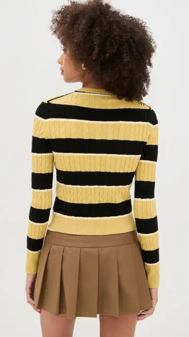 State & Lake Cable Knit Pullover Khaki/Black/White L | Thumbnail 3 State & Lake Cable Knit Pullover Khaki/Black/White L | Thumbnail 3
