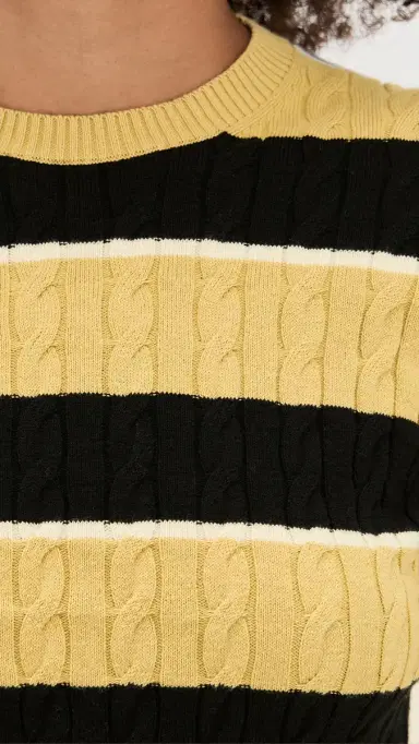 State & Lake Cable Knit Pullover Khaki/Black/White L | Thumbnail 6 State & Lake Cable Knit Pullover Khaki/Black/White L | Thumbnail 6