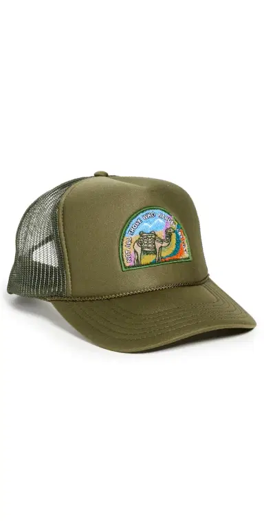 Freya Not All Who Wander Trucker Hat Olive | Thumbnail 1 Freya Not All Who Wander Trucker Hat Olive | Thumbnail 1