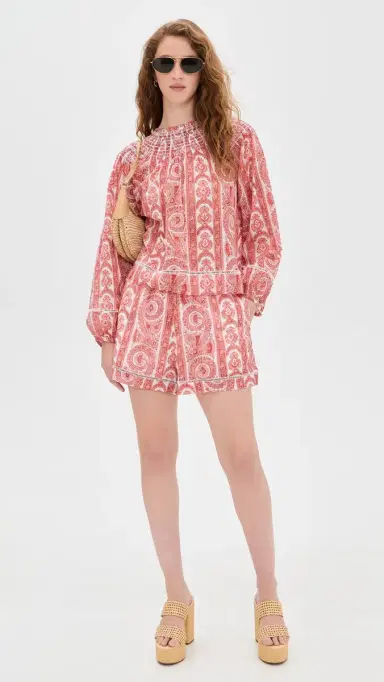 Hill House Home The Audrey Shorts Corsica Paisley Coral | Thumbnail 5 Hill House Home The Audrey Shorts Corsica Paisley Coral | Thumbnail 5
