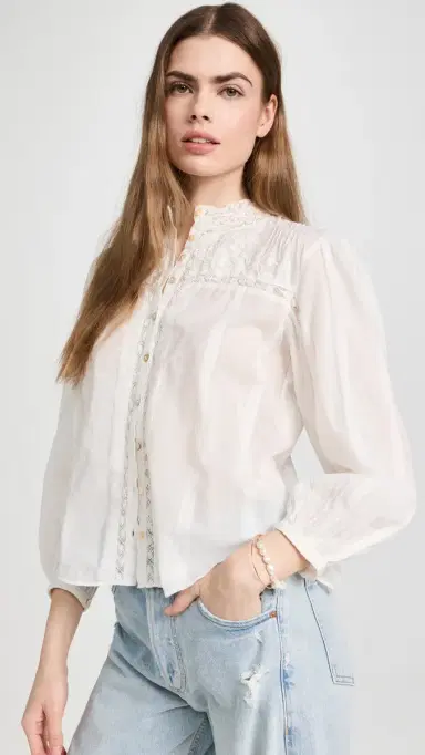LoveShackFancy Ronda Top Antique White | Thumbnail 2 LoveShackFancy Ronda Top Antique White | Thumbnail 2