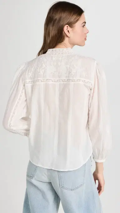 LoveShackFancy Ronda Top Antique White | Thumbnail 3 LoveShackFancy Ronda Top Antique White | Thumbnail 3