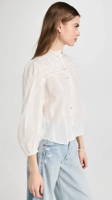 LoveShackFancy Ronda Top Antique White | Thumbnail 4 LoveShackFancy Ronda Top Antique White | Thumbnail 4
