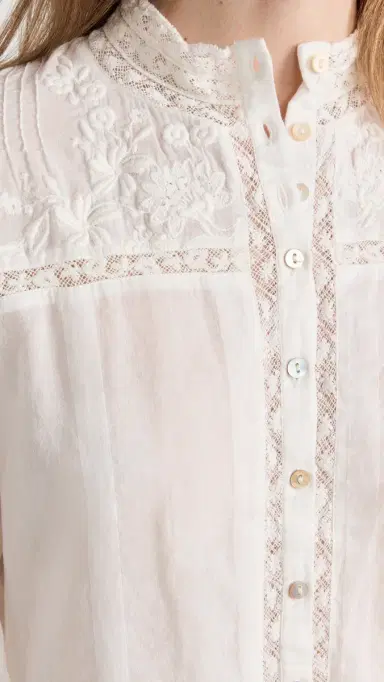 LoveShackFancy Ronda Top Antique White | Thumbnail 6 LoveShackFancy Ronda Top Antique White | Thumbnail 6