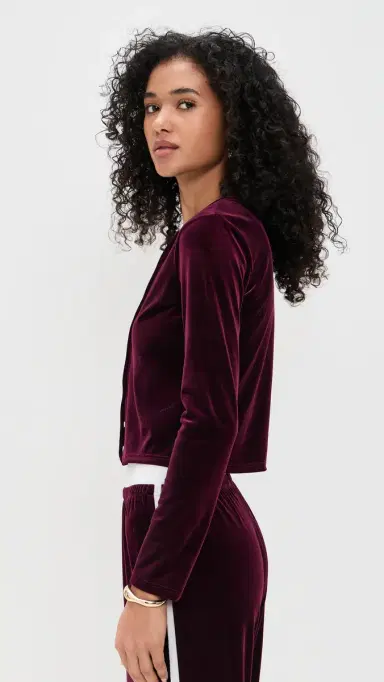 LE BOP Eloise Velvet Cardigan Wine | Thumbnail 4 LE BOP Eloise Velvet Cardigan Wine | Thumbnail 4