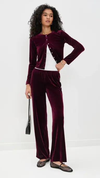 LE BOP Eloise Velvet Cardigan Wine | Thumbnail 5 LE BOP Eloise Velvet Cardigan Wine | Thumbnail 5