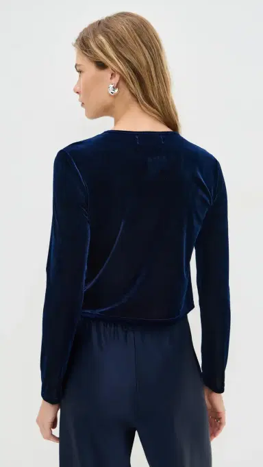 LE BOP Eloise Velvet Cardigan Navy | Thumbnail 3 LE BOP Eloise Velvet Cardigan Navy | Thumbnail 3