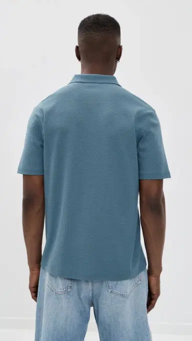 Vince Johnny Collar Shirt Uniform Blue | Thumbnail 3 Vince Johnny Collar Shirt Uniform Blue | Thumbnail 3