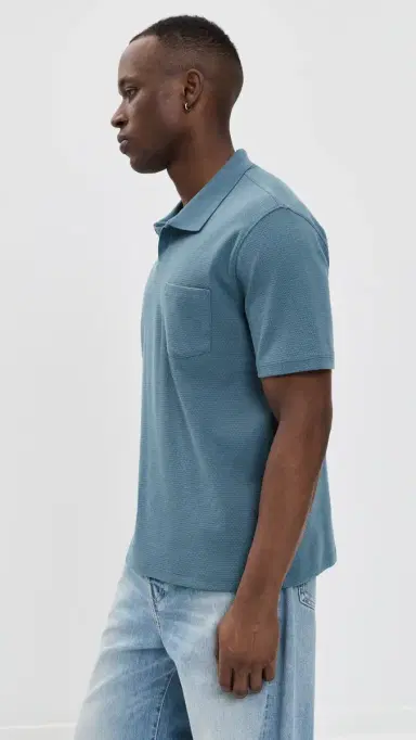 Vince Johnny Collar Shirt Uniform Blue | Thumbnail 4 Vince Johnny Collar Shirt Uniform Blue | Thumbnail 4