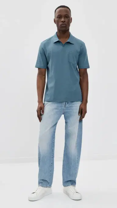 Vince Johnny Collar Shirt Uniform Blue | Thumbnail 5 Vince Johnny Collar Shirt Uniform Blue | Thumbnail 5